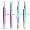 1PCS Anti-static Stainless Steel Tweezers Professional Eyebrow Clips Rainbow Eyelash Extension Tweezers Makeup Tools GLFBT1-4 2