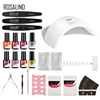 ROSALIND Manicure Set Nail Gel Kit For Nails Semi Permanent Hybrid Varnish Base Top Coat Nail Polish Set With Good Pack 3