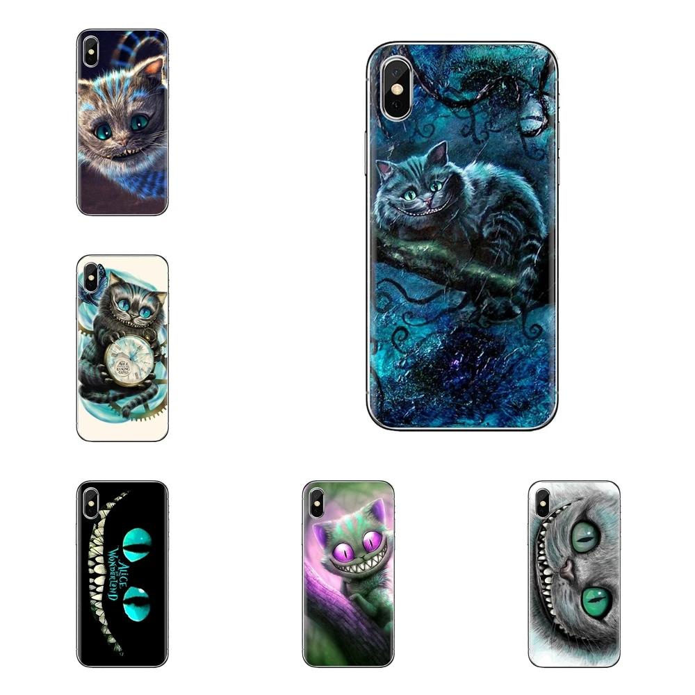 Для iPod Touch Apple iPhone 4 4s 5 5S SE 5C 6 6S 7 8 X XR XS Plus MAX Alice in Wonderland Cheshire Cat прозрачный мягкий