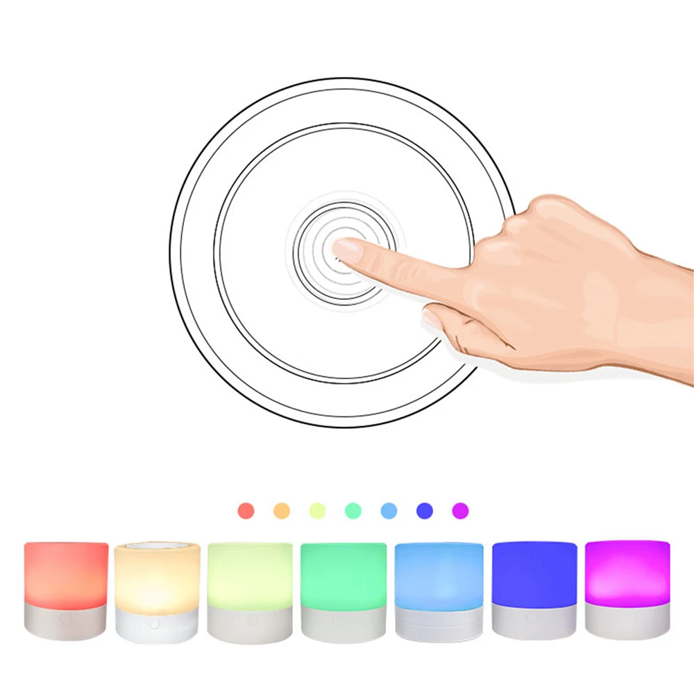 LED Color Changing Atmosphere Night Light Touch Control Induction Dimming Light Dimming Color Charging USB Smart Bedside Lamp 6