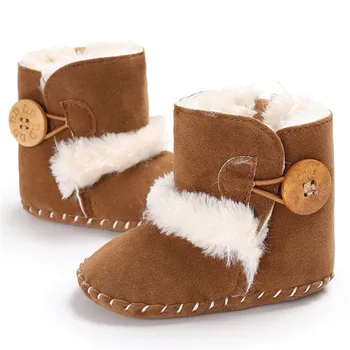 

6Color Baby Girl Boy Winter Warm Plush Half Boots Infant Toddler Soft Sole Shoes Kids Solid Casual Shoes Trainer 0-18M