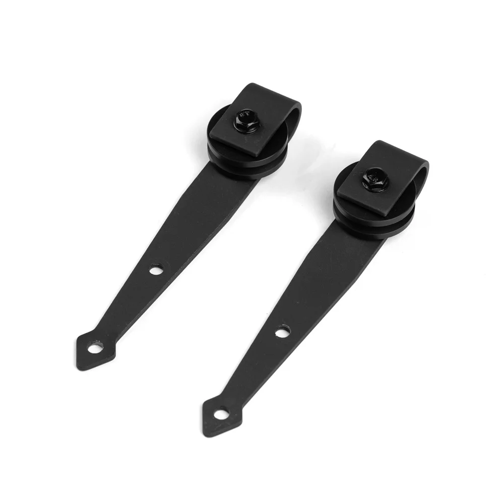 

2pcs Sliding Double Barn Wood Door Wheels Rollers Track Wall Mounted Rail Kit