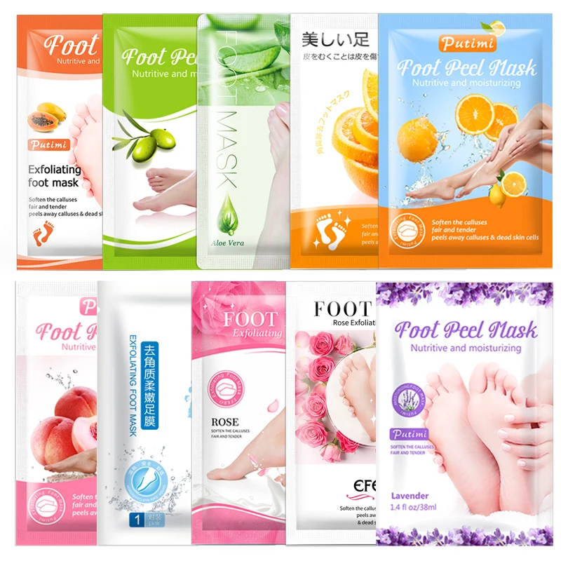 

10pack Foot Peeling Mask Exfoliating Masks Pedicure Socks Moisture Foot Mask Smooth Dead Skin Remover Spa Bath Foot Care Patch