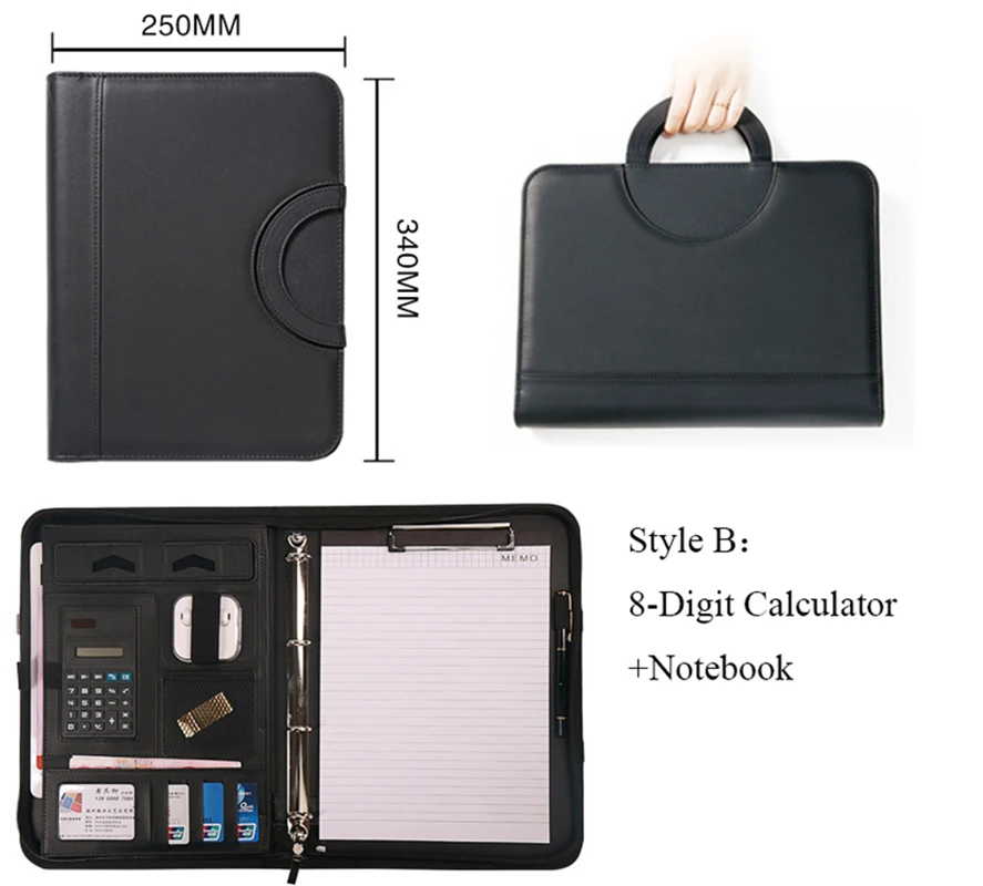 BRIEFCASE NOTEPAD FILE Folder Manager Portfolio Business Filing