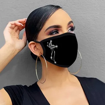 

Glitter Rhinestone Mask Diamond Crytal Decoration Facemask Reusable Breathable Mask Protective Mask Washable Mouth Mask Masques