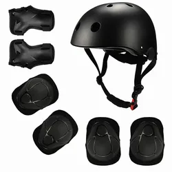 Seven Piece Suit ABS Engineering Plastics Sports Protective Gear Set Skateboard Helmet For Children Solid Light 200*240*148mm