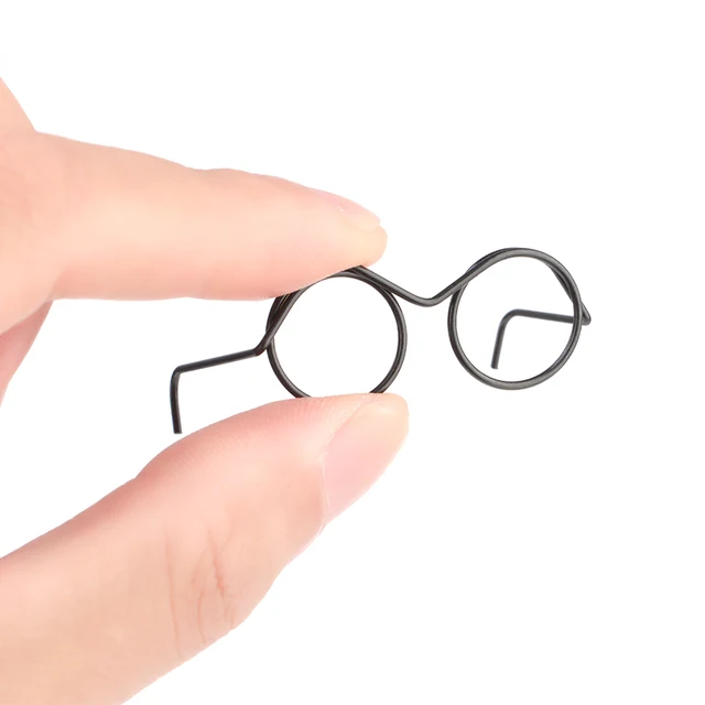 5Pcs Cute Round Doll Glasses Frame Lensless Mini Toy Eyeglasses Fashion Retro Lensless Eyewear Doll Accessories 5