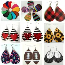 Новая кожаная капля, Висячие серьги для женщин, девушек, массивные серьги в виде друзы, висячие серьги