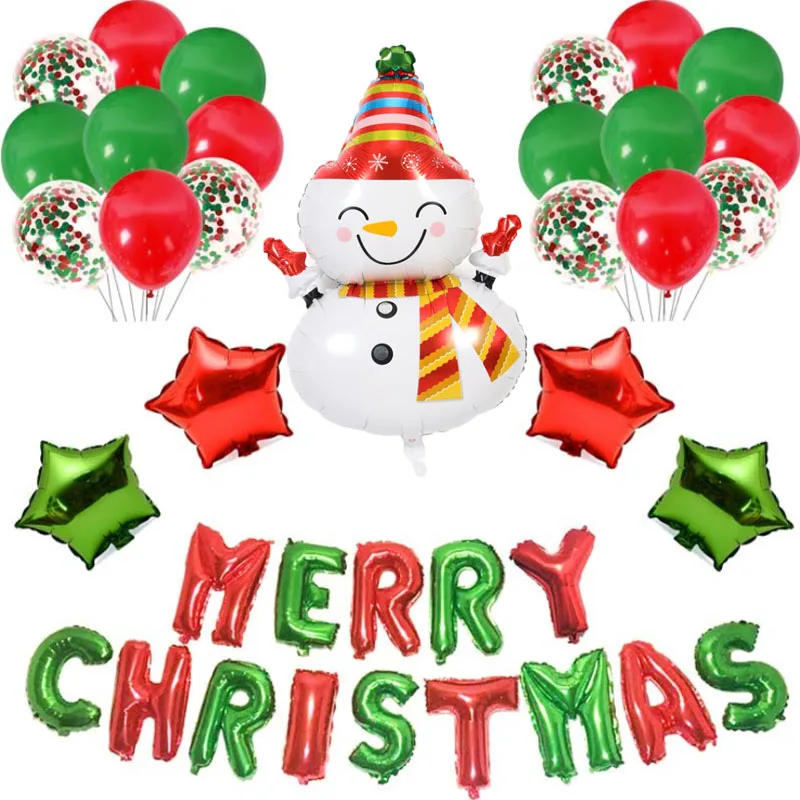 24 шт./компл. Merry Christmas шары пижамный комплект на Рождество, Декор для дома Happy год шар Рождественский Фольга шары из латекса красного и зеленого цвета вечерние ХП