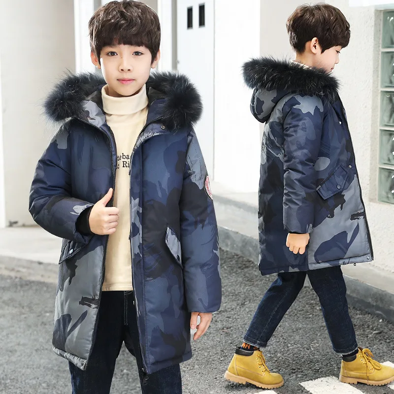 Детская зимняя куртка пальто для мальчиков до 30 градусов детская одежда теплая