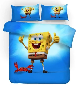 

3d SpongeBob SquarePants Bedding Set Cartoon Children Duvet Cover Sets Pillowcase Europe/Australia/USA Twin Full Queen King Size