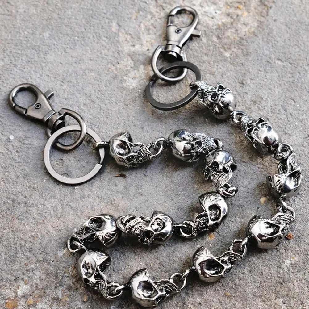 59 Heavy Waist Biker Wallet Rock Punk Skull Trousers Pant Metal Motorcyle Keychain Jewelry Hiphop Jean Chains Dance Men P1v0 | Украшения и