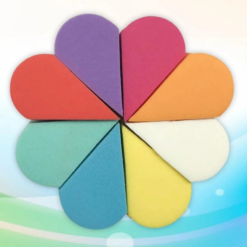 8PCS Beauty Foundation Puff Triangle Petal Portable Practical Sponge Soft Cosmetic Puff Face Makeup Tool Powder Puff Maquiagem