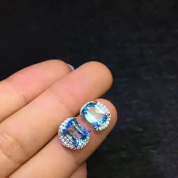 

natural And Real Topaz gemstone earrings S925 silver earrings women fashion earrings New year gift