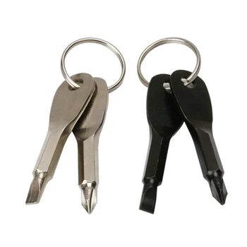 

Stainless Steel Mini EDC Multifunction Screwdriver Key Shape Slotted Screwdrivers Keychain Pocket Repair Tool