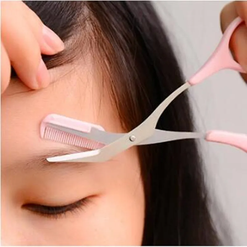 

Eyebrow Trimmer Scissors With Comb Lady Woman Men Hair Removal Shaping Shaver eye brow trimmer Eyelash Hair Clips combs
