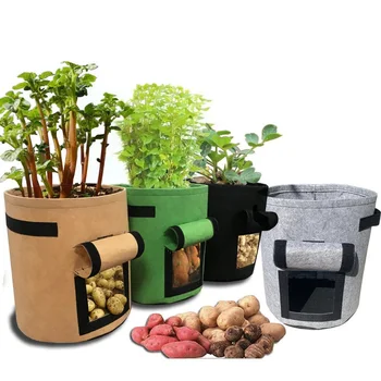 

Garden Plant Grow Bags 3 Size Home Garden Potato Pot Greenhouse Vegetable Growing Bags Vertical Garden Bag Seedling Planter Bag