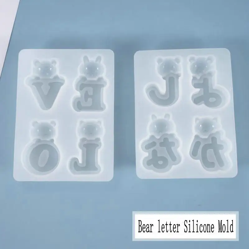 

DIY Crystal Epoxy Resin Bear Letter Japanese Decor Silicone Mold Jewelry Fillings Pendant Accessory Charms Handmade Cabochon Art