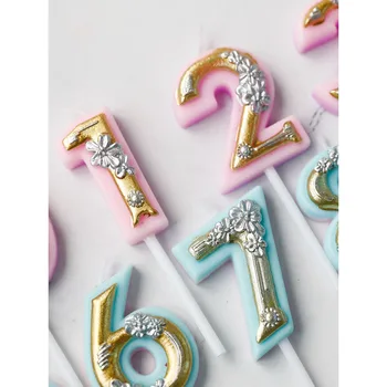 

Digital candles birthday cake hat baptism baking cake decoration boy girl party plug-in scene candlestick