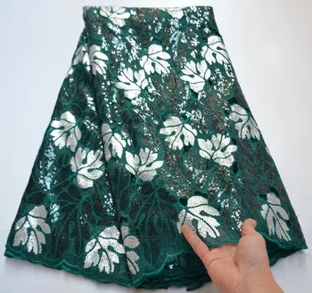 

High quality sequence Swiss voile organza African french net embroidered sequins tulle mesh lace fabric wine for dresses TD8-65