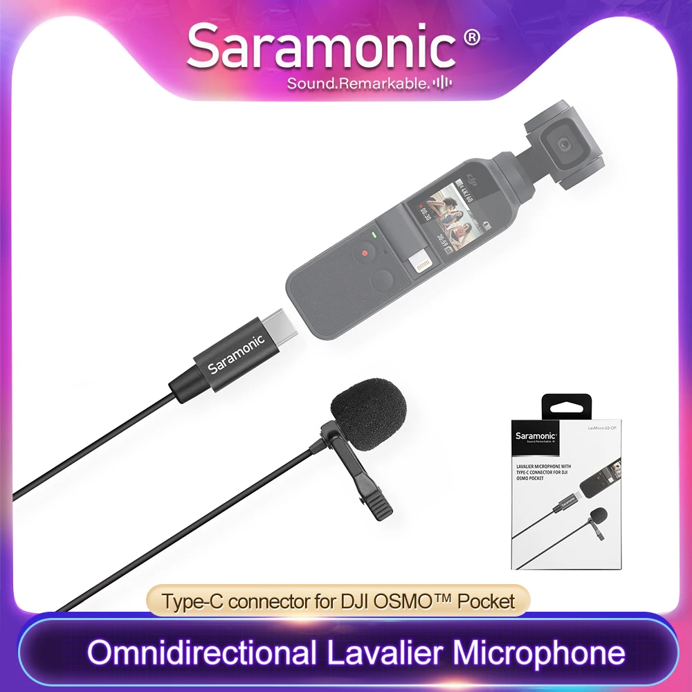 Всенаправленный петличный микрофон Saramonic LavMicro U3-OP с разъемом Type-C для DJI OSMO™Карман