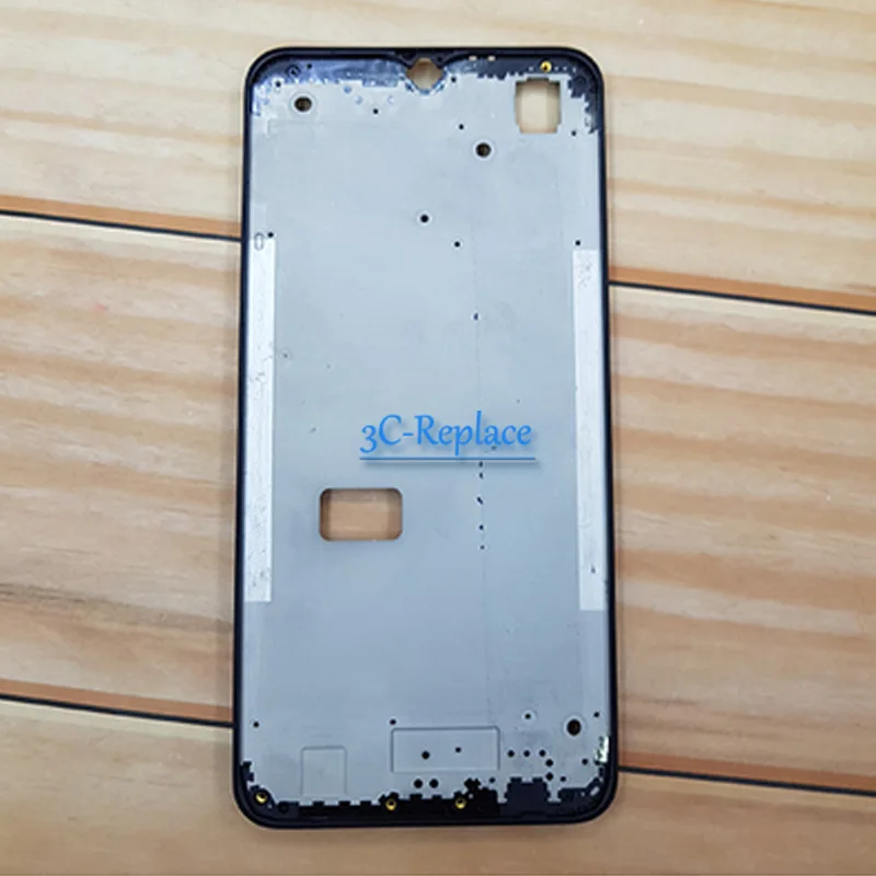 Зеленый/золотой/розовый 6,2 дюйма для Oppo A7 AX7 корпус батареи задняя крышка мобильного телефона крышка ЖК передняя средняя рамка части - Цвет: Black Front frame