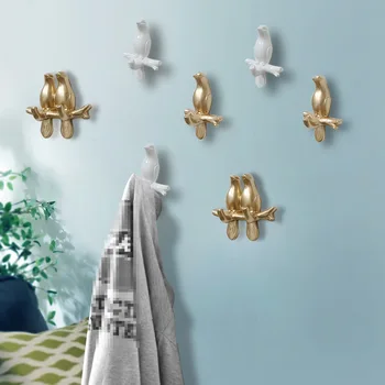 

Birds resin hooks wall decoration bedroom door seamless coat key frame hooks hanger coat hooks key holder wall signs home decor