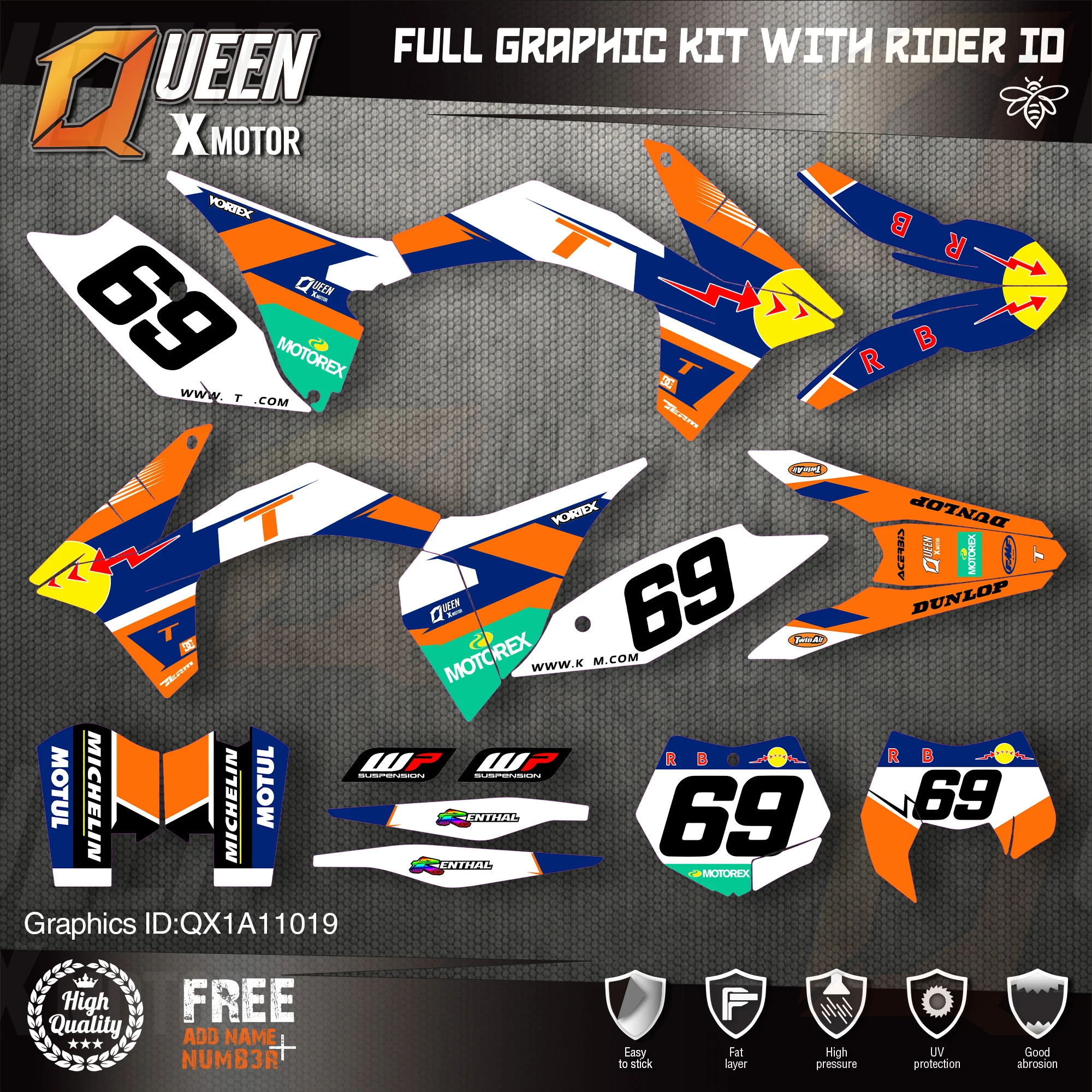 Набор наклеек QUEEN X для KTM 2011 2012 SX SXF 2013 EXC XC-W EXC-F 019 | Автомобили и мотоциклы