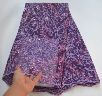 

Lace Fabric High Quality Later French Tulle Lace Fabric 2019 Organza Lace Fabric Sequins Embrodery For African Lace Material TB4