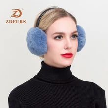 ZDFURS* новые осенние и зимние новые меховые наушники с кроликом Рекс Меховые наушники милые глухие настоящие меховые наушники