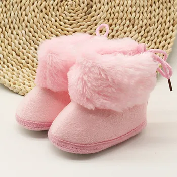 

ARLONEET Newborn Baby Boots Toddler Girl snow Shoes Autumn Winter cotton Warm Soft Sole Plush Prewalker Hot sale Dropship 11