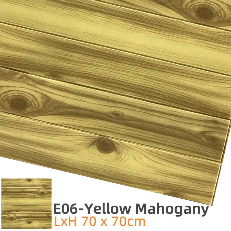 =(K) = 3D DIY самоклеющиеся обои кирпич водонепроницаемый стикер стены Декор для детской комнаты Кухня обои домашний стикер s - Цвет: E06-Yellow Mahogany