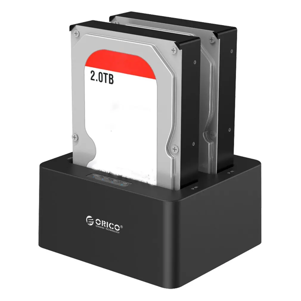 ORICO USB 3,0 для жесткого диска с интерфейсом SATA чехол Dual Bay внешний жесткий диск Док-станция для 2,5 3,5 HDD/SSD клон, Дубликатор Функция