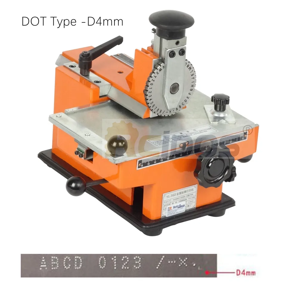 Dot Type-D4mm YL-360 полуавтоматическая ручная точечная маркировочная машина, RCIDOS матричная маркировочная машина, оборудование параметры принтер этикеток - Цвет: Dot Type-D4mm