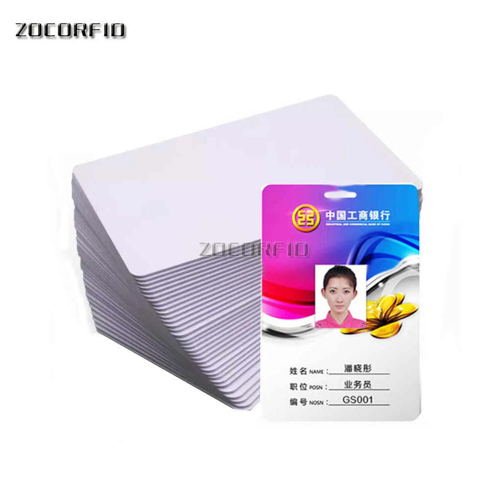 10pcs/lot Blank PVC Card for ID Badge Printers Graphic Quality White Plastic CR80 30 Mil for Zebra/Fargo/Magicard Printers