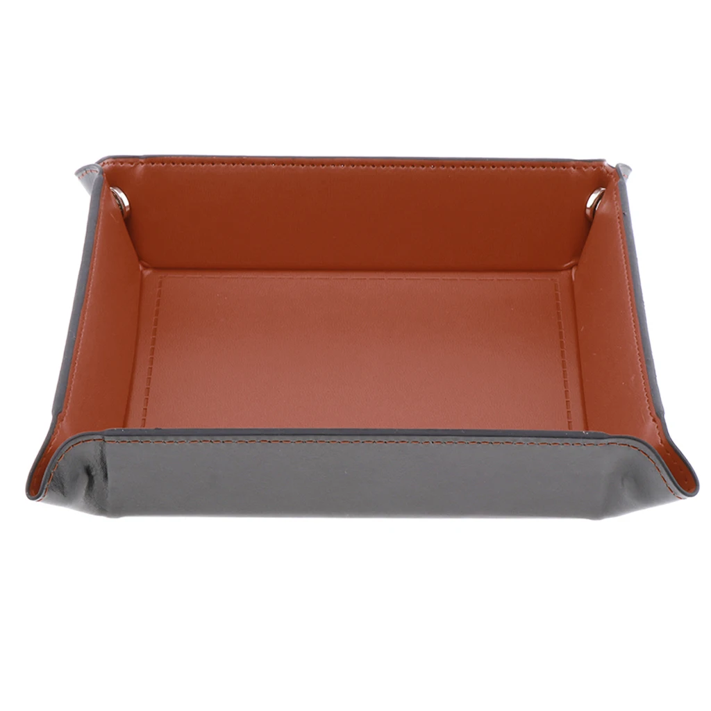 Dice Rolling Tray Storage Box for RPG DND Table Games, PU Leather Portable for Travel Choice of 7 Colors
