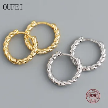 

Twist Earring Hoop Women 925 Sterling Silver Round Earrings Fashion Fine Simplicity Temperament Earrings Accessories