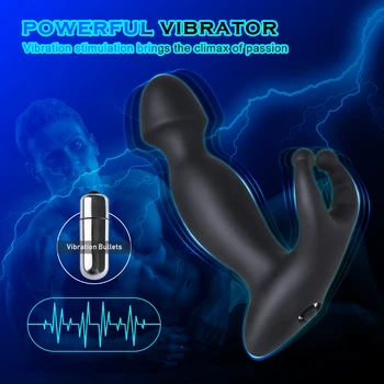 Silicone Anal Vibrator for Men,Vibrating Butt Plug Bullet Vibrator,Male Prostate Massage Masturbator Anal Sex Toys for Men Gay 2