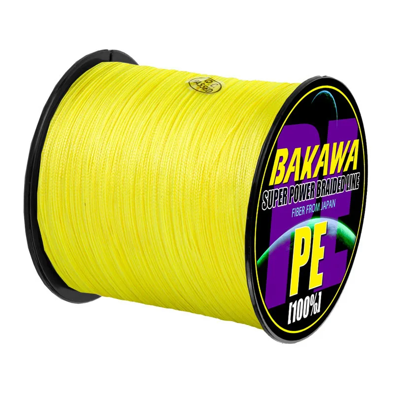 4 Braid YELLOW 300M BAKAWA 300 м Peche 4 нити Плетеный рыболовный Карп шнур PESpinning PE Multifilamento морской Япония провод супер сильный - Цвет: 4 Braid YELLOW 300M