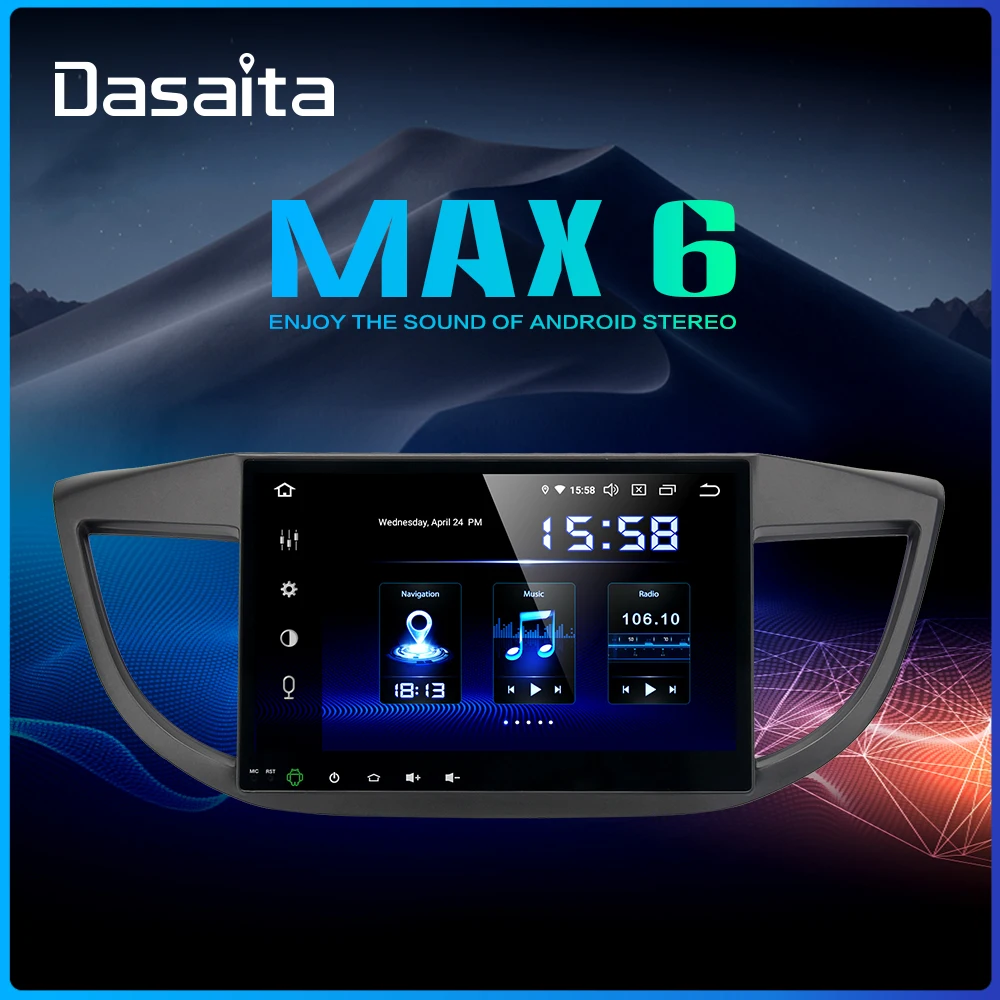 Dasaita Авто компактное минирадио Android 9 0 для Honda CRV 2012 2013 2014 Стерео навигация 10 2