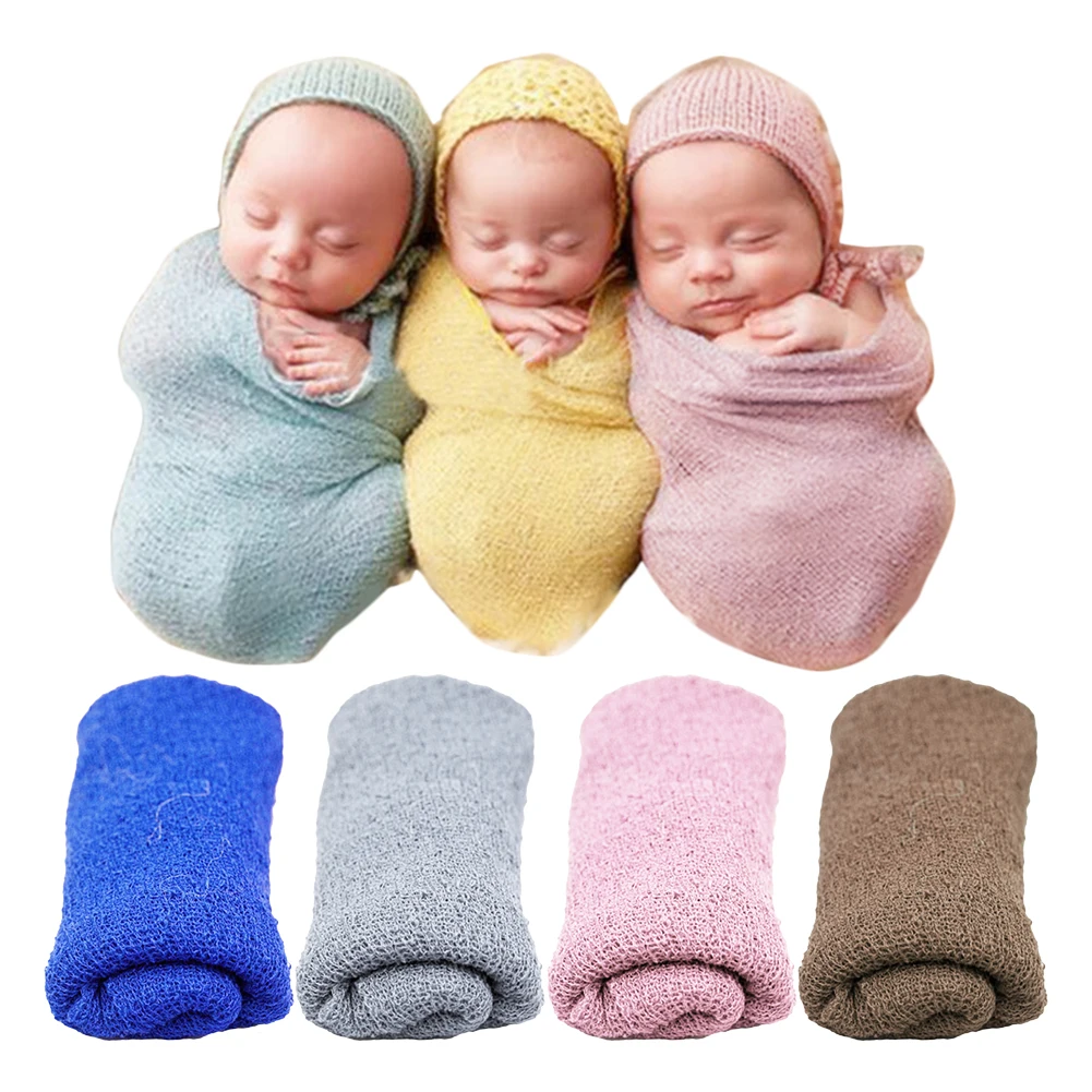 0-12 Month Boy Girl Newborn Baby Wrap Cheesecloth Photography Props Soft Posing Accessories Comfortable Polyester Daily Use | Мать и