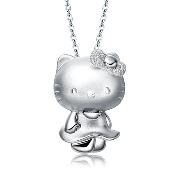 

2020 HelloKitty pendant long necklace women Korean Kitty cat necklace sandblasting necklace statement necklace elf on the shelf