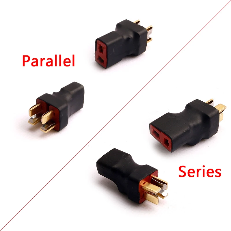 T Plug Parallel Adapter Connectors T Plug Series Connection Cable For RC Lipo Battery Airplane Drone 30x30mm matek fchub 6s 184a current transducer 5v 10v dual bec power distribution board for fpv drone rc airplane multirotor