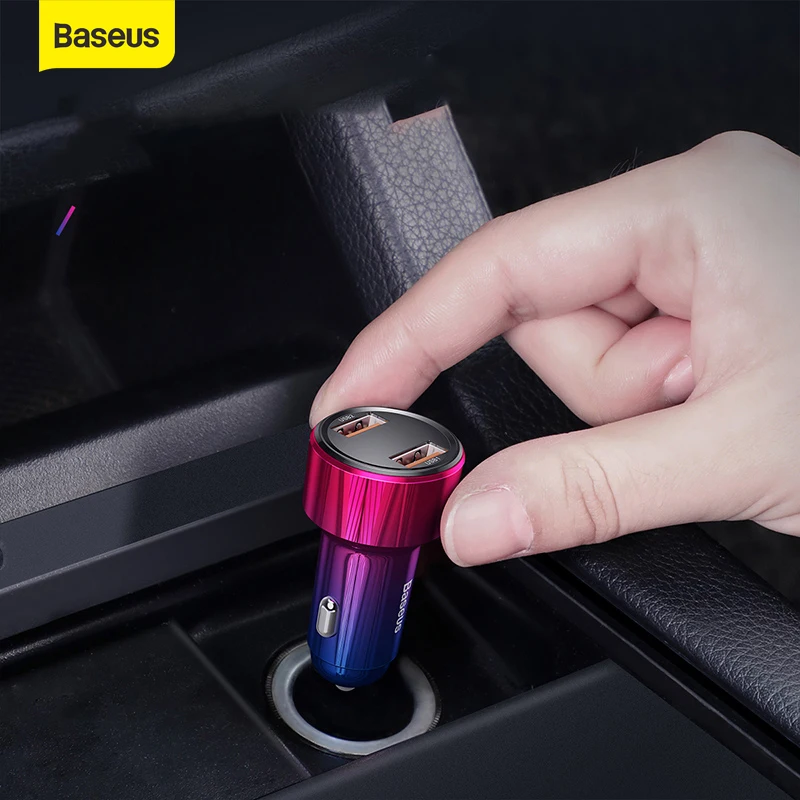 

Baseus 45W Car Quick Charger 6A Mini USB QC3.0 Car Fast Charging Smart Display Type C SCP PD Car Auto Charger For iP For Xiaomi