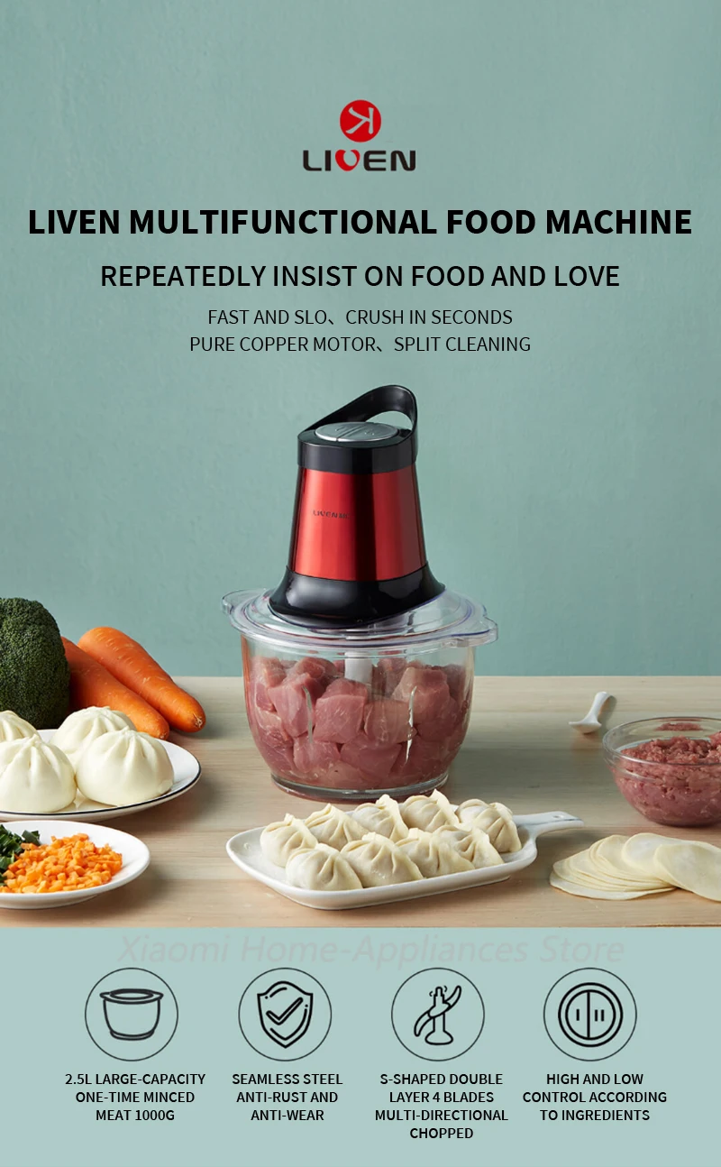 Xiaomi youpin Liven Multifunctional Electric Meat Grinder description image