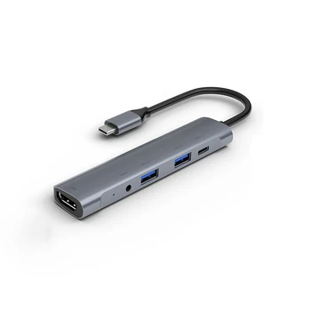 

Type-C to HDMI Hub 60W PD 5 in 1 USB 2.0 3.0 Audio USB-C Portable for Home Office SP99