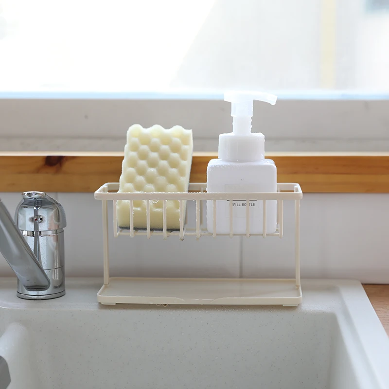 Kitchen supplies double sponge storage cloth kitchen rack cleaning plastic countertop drain sink rack