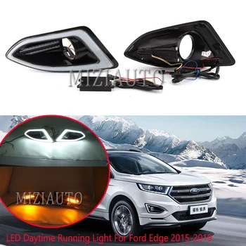

2Pcs For Ford Edge 2015-2019 LED Daytime Running Light DRL 12V Waterproof Yellow siganl Fog Lamp With Fog Lamp Hole
