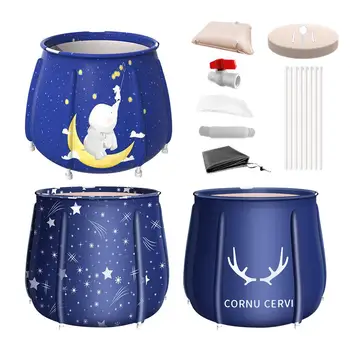 

Folding Bathtub Portable Bath Bucket Foldable Large Adult Tub Baby Swimming Pool Insulation Separate Family Bathroom