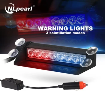 

Nlpearl 1x Car Light Assembly Led Strobe Light Car Truck Emergency Warning Light Red Blue Led Police Lights 3 Flashing Modes 12V